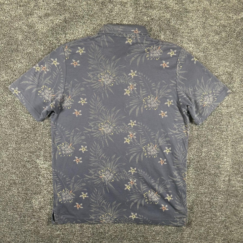 Travis Mathew Polo Shirt Mens Large Blue Floral Tropical Short Sleeve Golf Tee - Picture 10 of 12